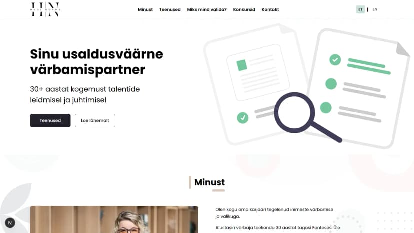 Hedi Nurme Recruitment Agency Screenshot